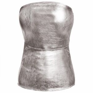Silver Metallic Crop Top